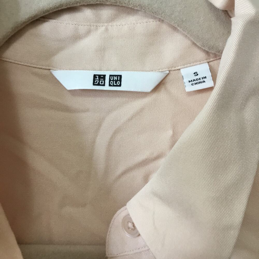 Uniqlo Pink Rayon Long-Sleeve Shirt Dress - Picture 8 of 16